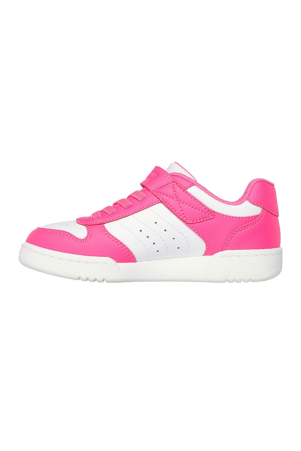 Skechers, Pantofi sport Quick Street de piele ecologica cu velcro, Roz neon, 29 EU
