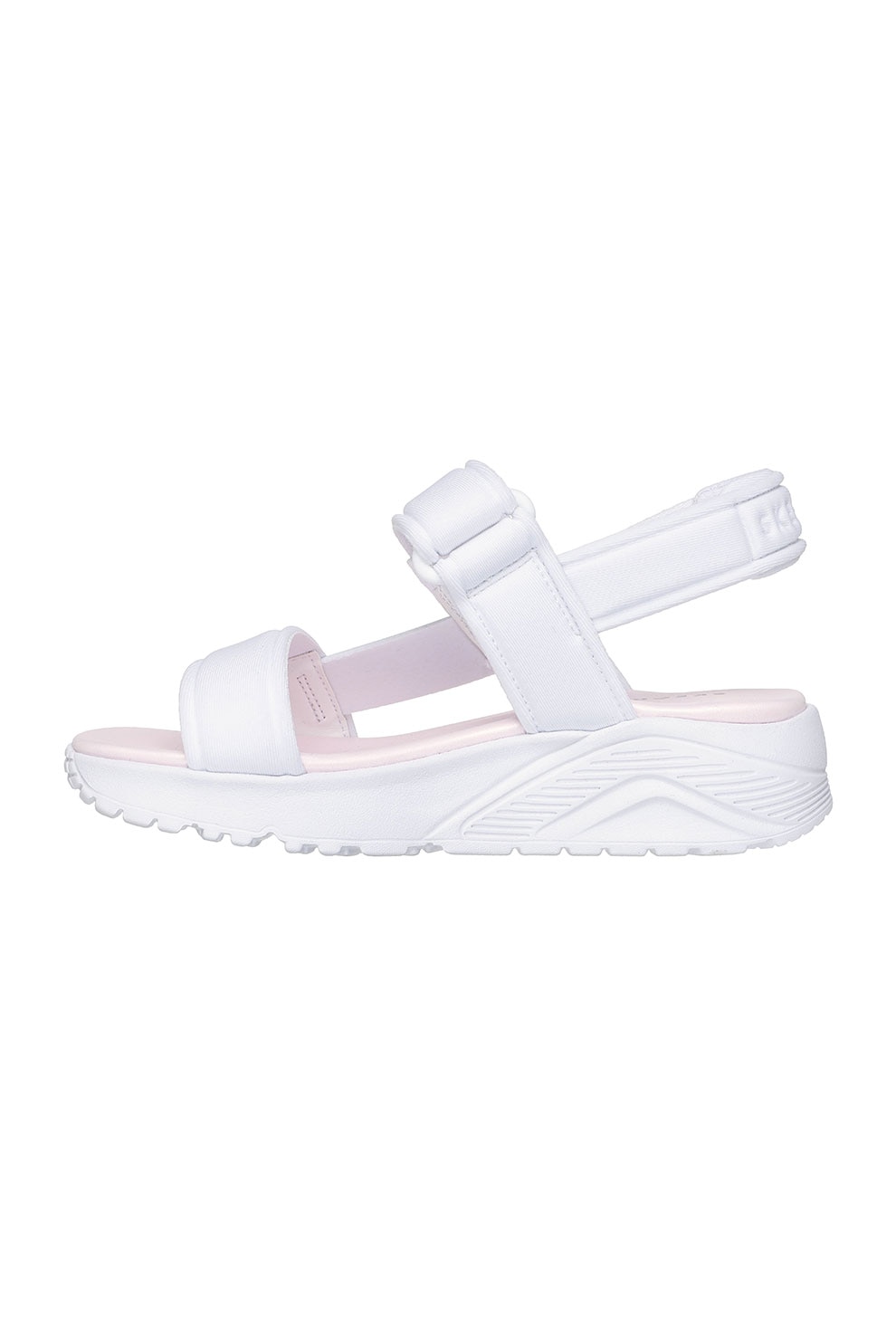 Skechers, Sandale din material textil cu velcro Uno Lite, Alb, 32 EU