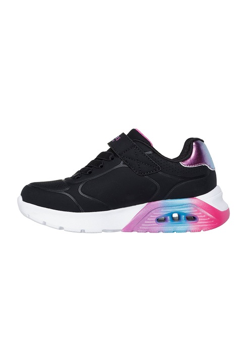 Skechers, Uno Lite 2.0 Vivid tépőzáras műbőr sneaker, Fekete