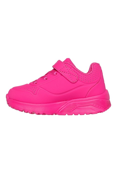 Skechers, Uno Lite tépőzáras műbőr sneaker, Fukszia