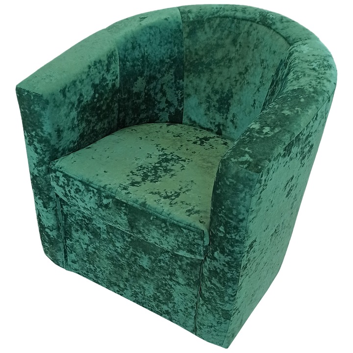 Fotoliu DENVER Latte, stofa verde antichizat, tip cocktail, 68x68x68 cm