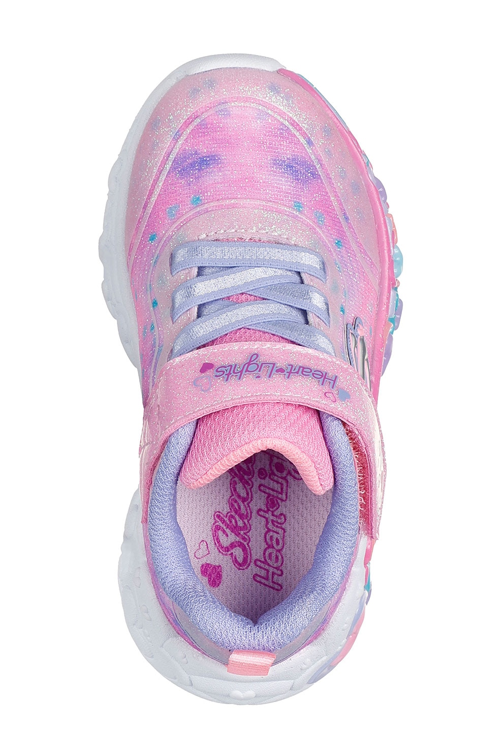 Skechers, Pantofi sport cu model si aspect stralucitor, Roz