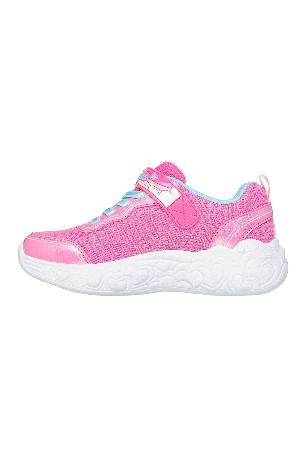 Skechers, Pantofi sport cu model si lumini cu buton oprire-pornire, Roz, 29 EU