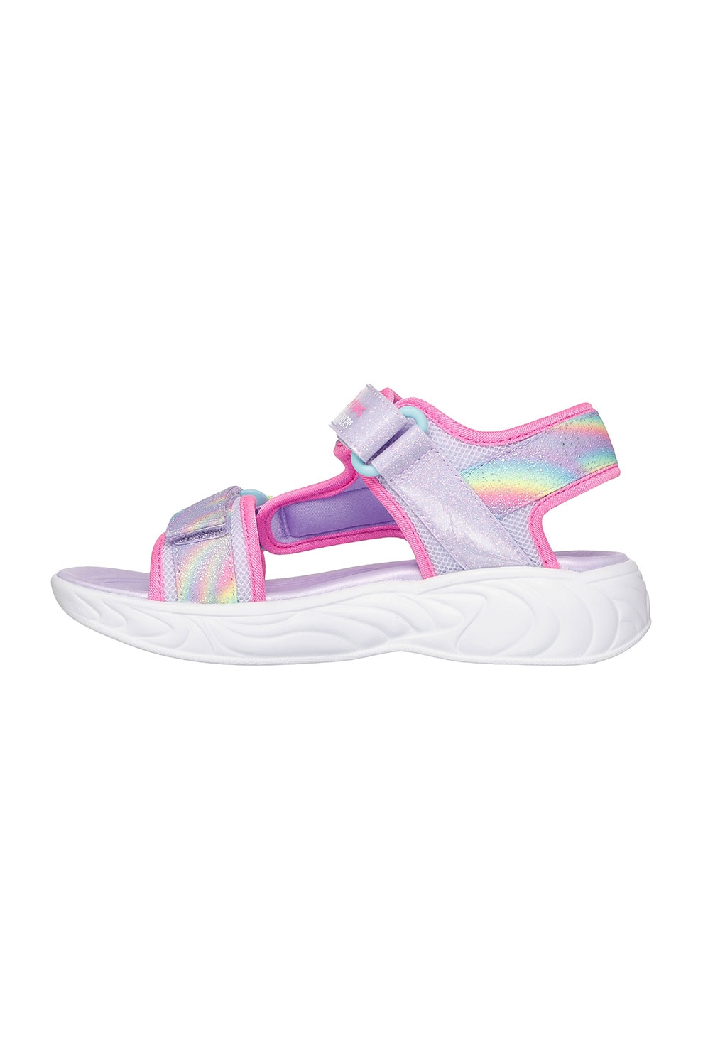 Skechers, Sandale cu velcro Unicorn Dreams, Albastru lavanda, Roz, 30 EU
