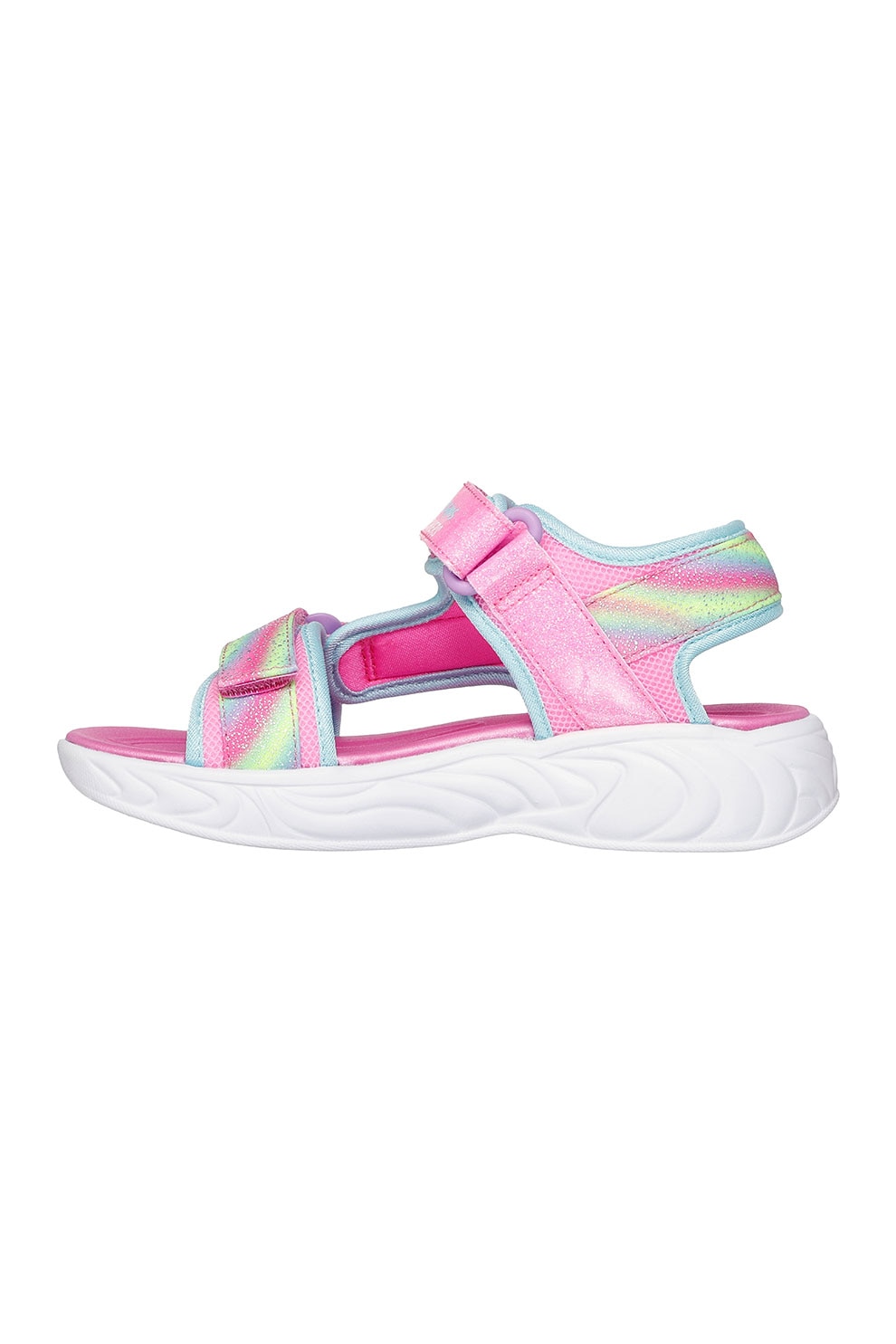 Skechers, Sandale cu velcro Unicorn Dreams, Alb, Roz, 32 EU