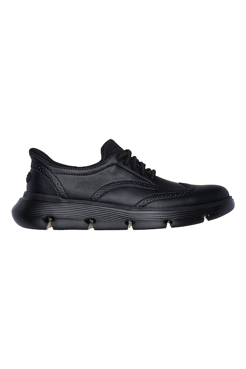 Skechers, Pantofi sport cu piele Slip-Ins, Negru