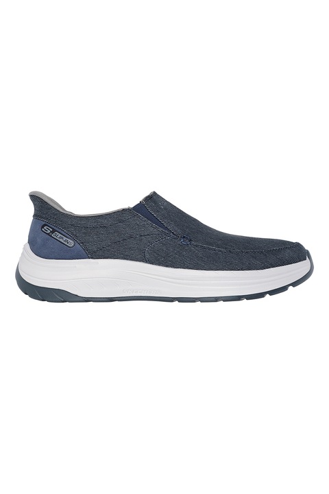Skechers, Pantofi Decklan Slip-Ins, Albastru prafuit