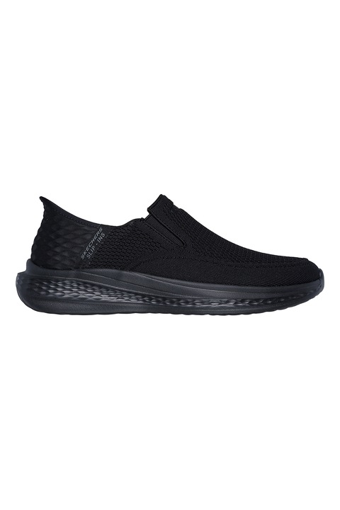 Skechers, Pantofi din plasa Slade - Deacon Slip-Ins, Negru