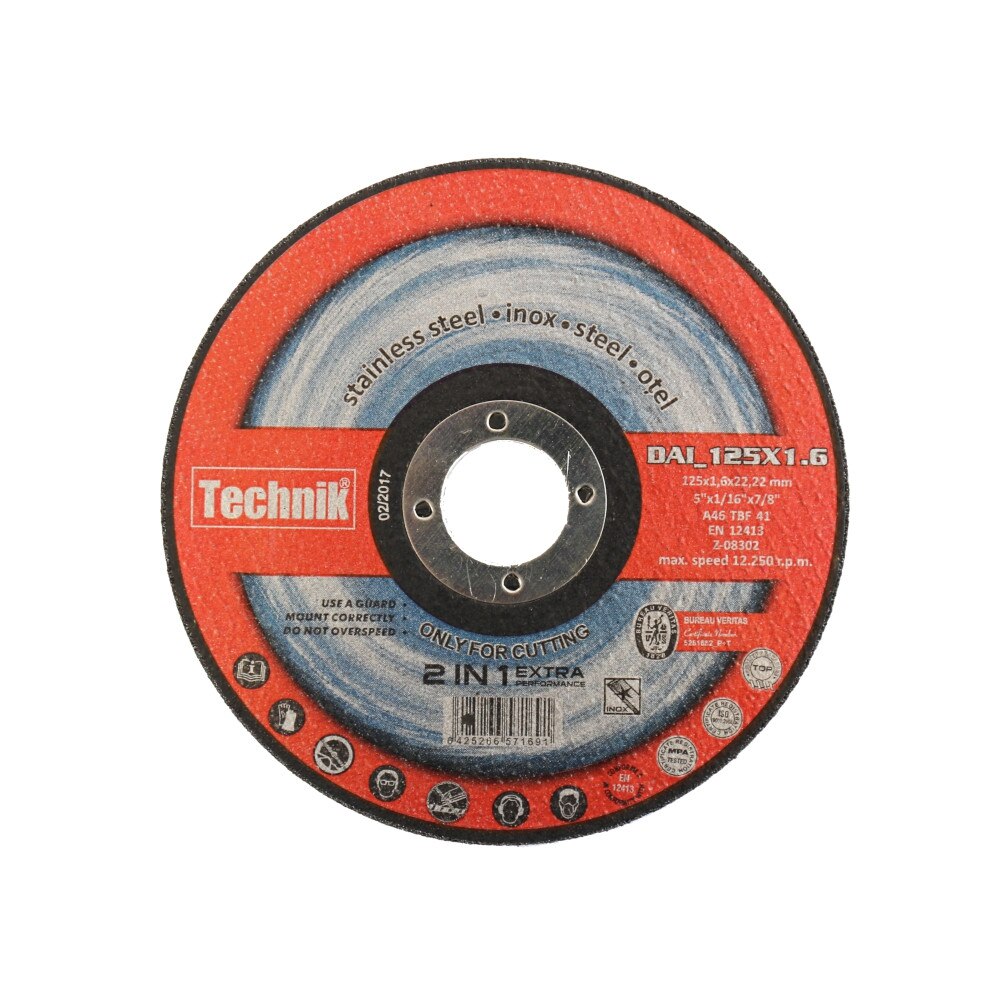 Disc abraziv pentru taiere inox Technik, DAI_125X1.6