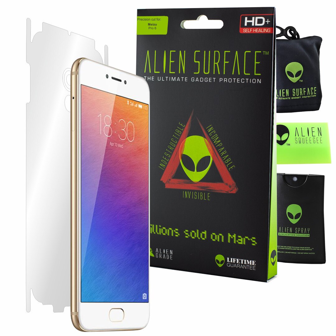 Folie Alien Surface HD, Meizu Pro 6, protectie spate, laterale + Alien Fiber cadou