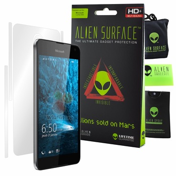 Folie Alien Surface HD, Microsoft Lumia 650, protectie spate, laterale + Alien Fiber cadou Folie Alien Surface HD, Microsoft Lumia 650, protectie spate, laterale + Alien Fiber cadou
