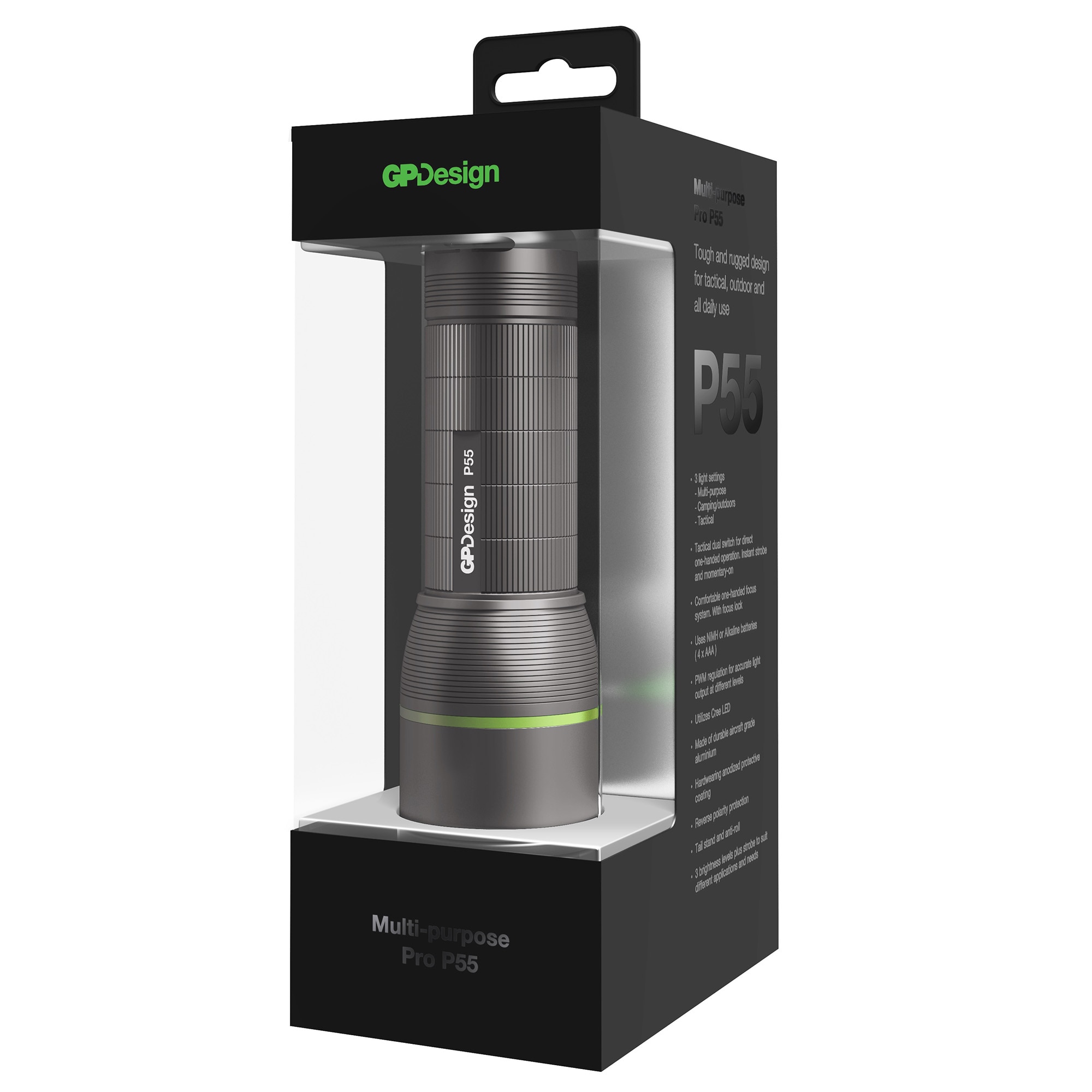 Lanterna LED semi-profesionala GP Multi Purpose Pro P55, 400 lm, 4xAAA, IPX4