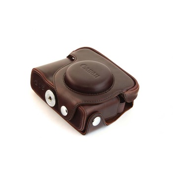 Husa piele eco dark-brown pentru Canon Powershot G15 Husa piele eco dark-brown pentru Canon Powershot G15