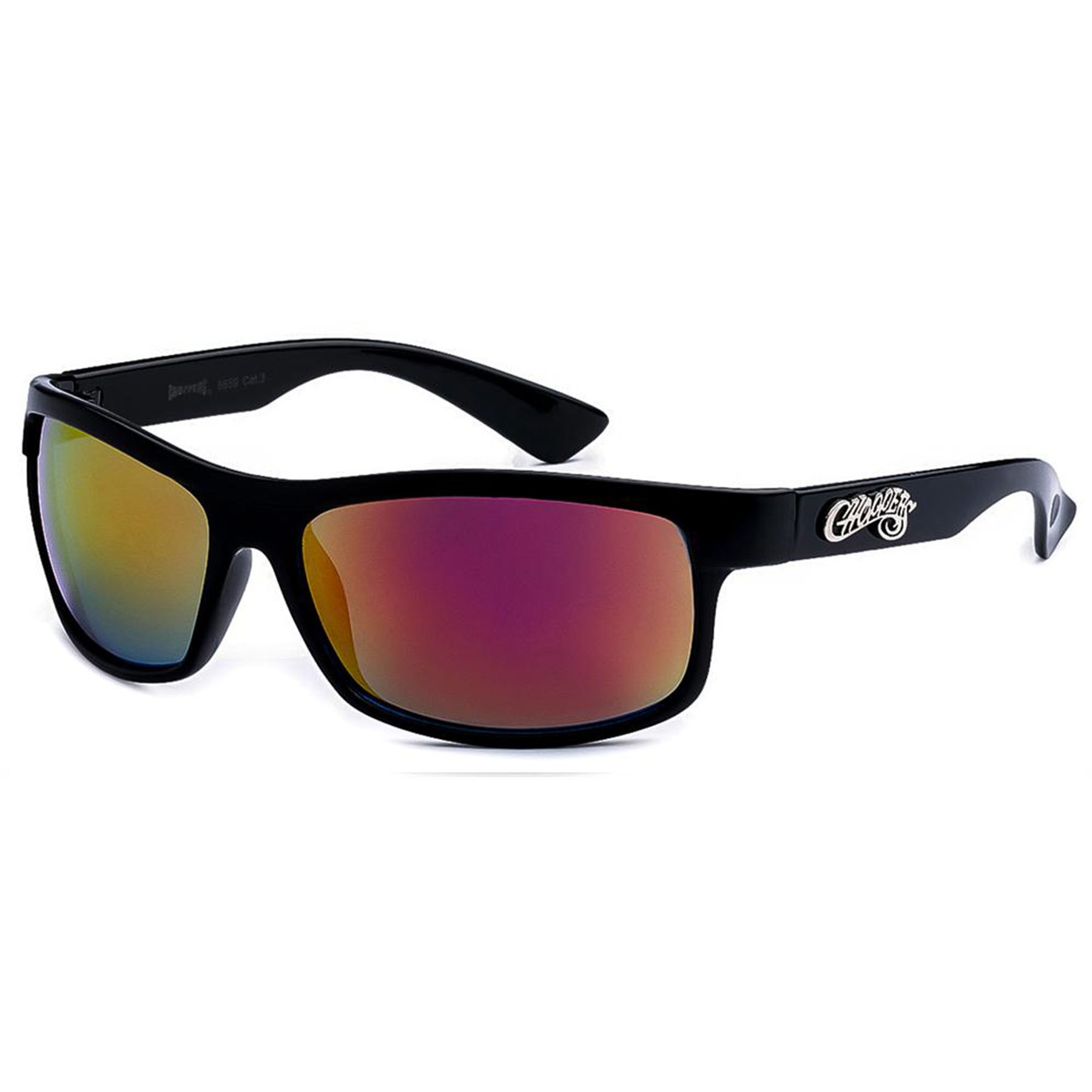 Ochelari de soare Negru pentru barbati, Lentila Oglinda Rosu/Verde/Galben, Choppers