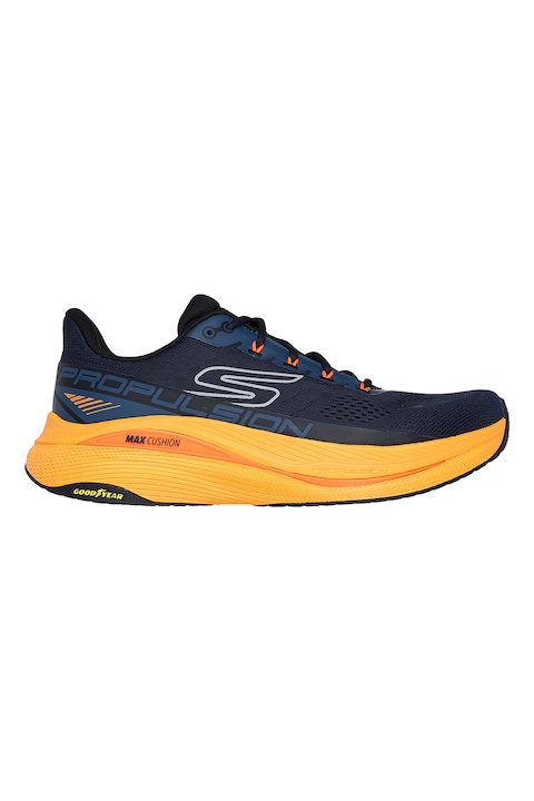 Skechers, Pantofi pentru alergare Max Cushioning Propu, Portocaliu, Bleumarin, 45