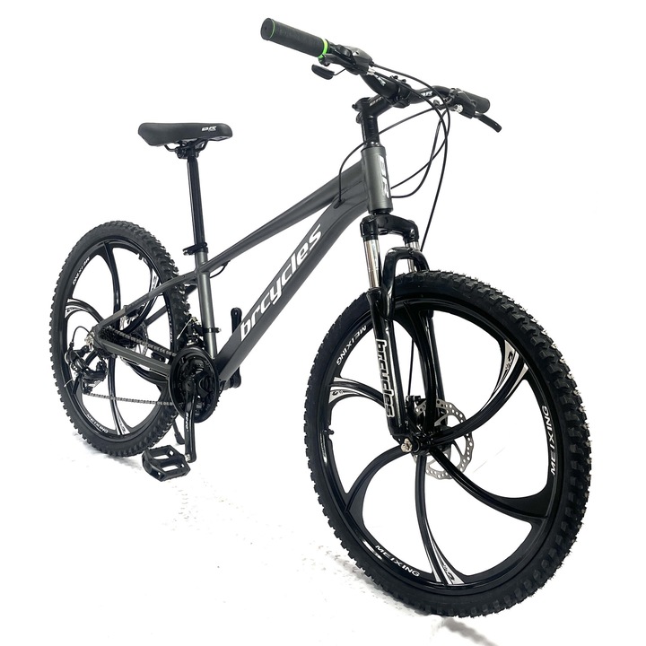 MTB kerékpár 26″ BR Tornado, Alumínium váz, 21 sebesség, Magnézium kerekek Shimano-val, Szürke