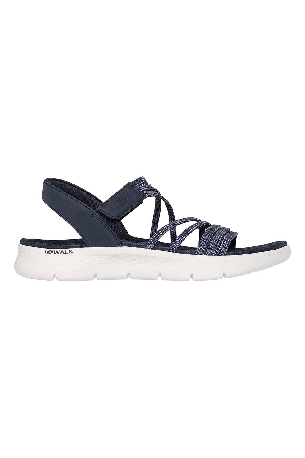Skechers, Sandale de piele ecologica cu velcro, Bleumarin, 36