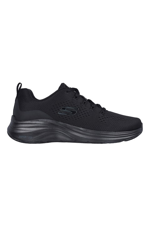 Skechers, Fűzős műbőr sneaker, Fekete