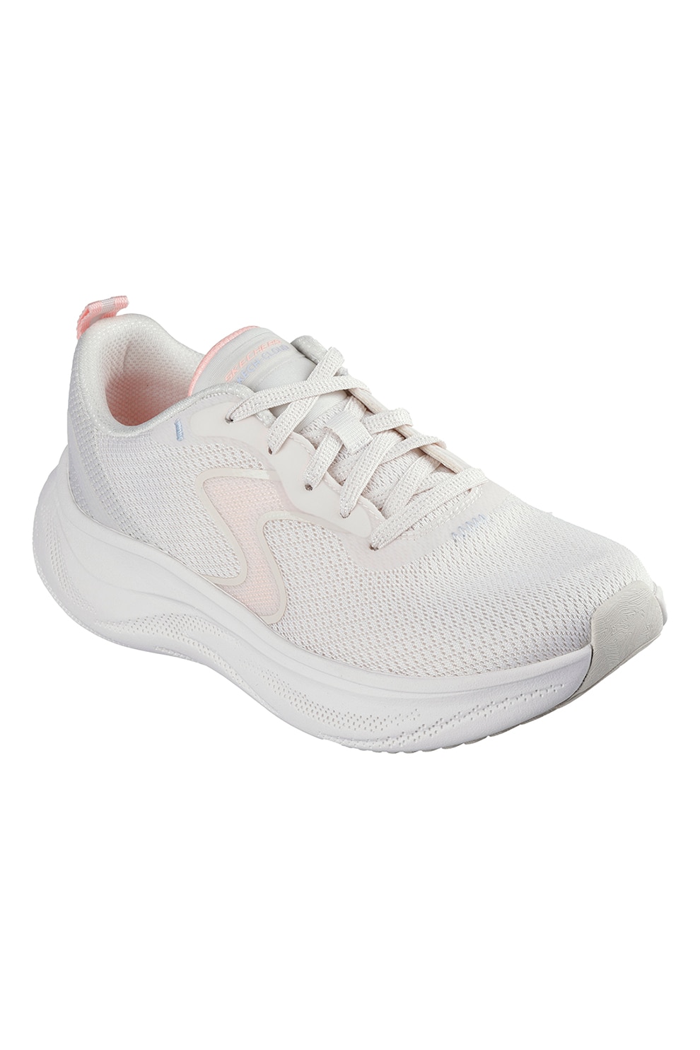 Skechers, Мрежести спортни обувки Skech Cloud, Бял, Бледо розово, 35 ...