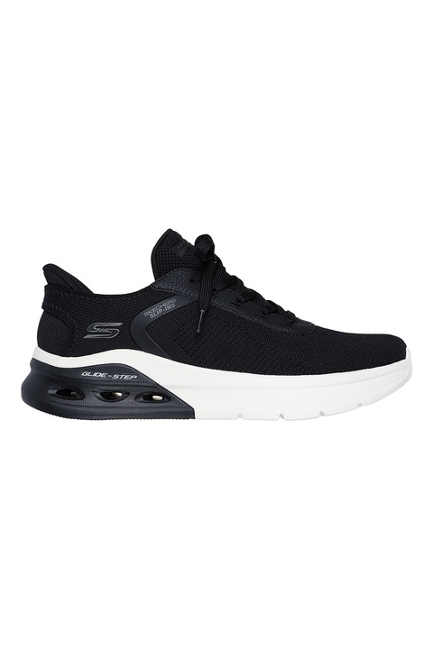 Skechers, Pantofi sport slip-on Bobs Waves 2.0, Negru stins
