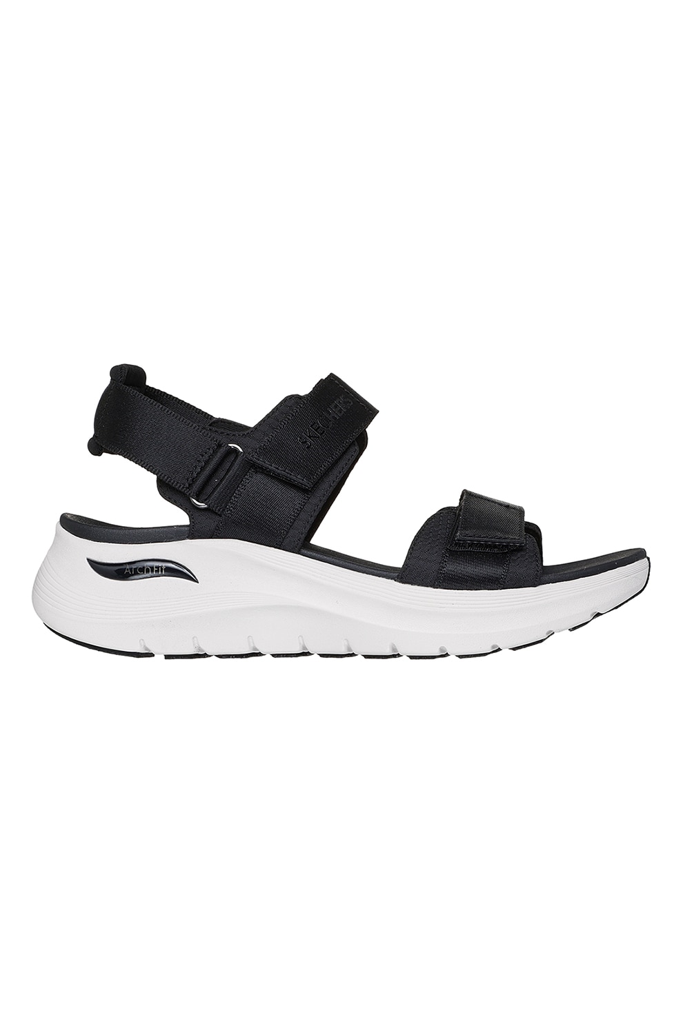 Skechers, Sandale cu velcro, Negru, 39