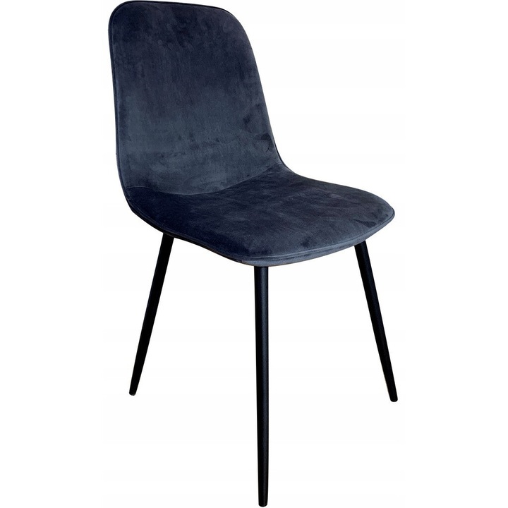 Scaun modern, LUX DOM FURNITURE, velur, grafit, 88x46x47cm, set cu instructiuni de montaj