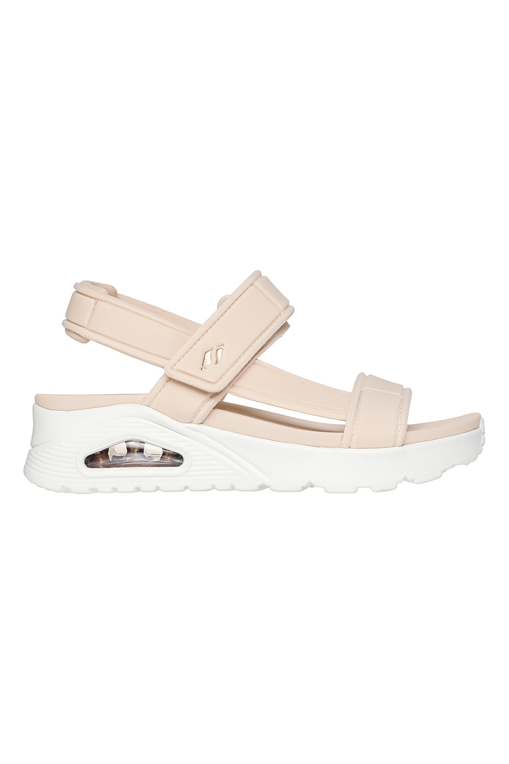 Skechers, Sandale wedge cu velcro Summer Stand2, Bej deschis, 39