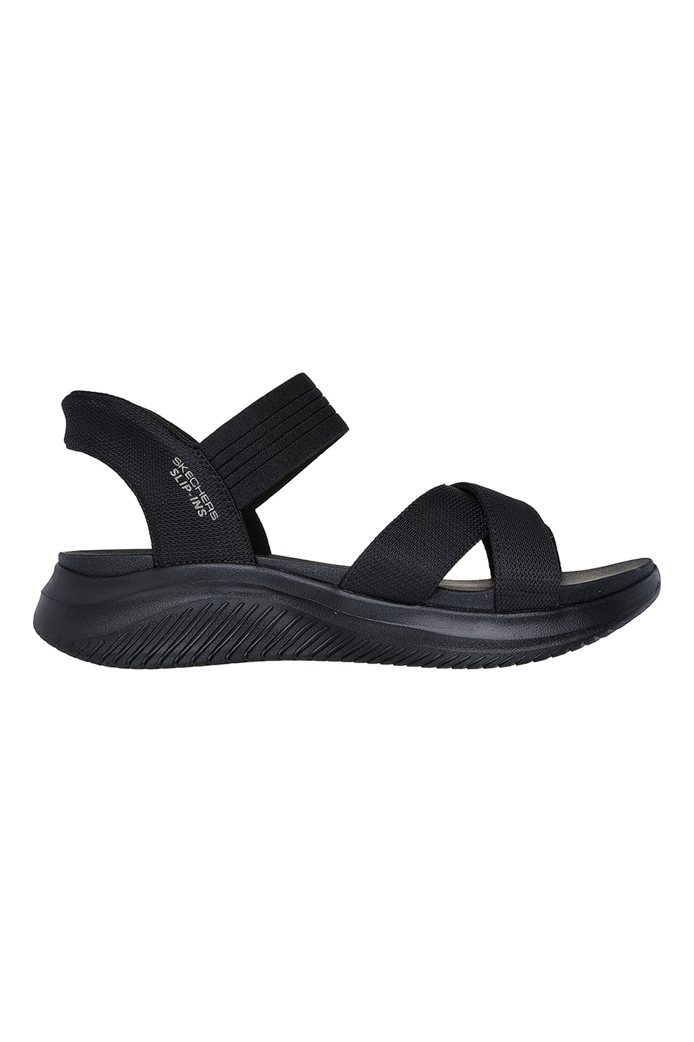 Skechers, Sandale slip-ins cu barete incrucisate Ultra Flex 3.0, Negru, 35