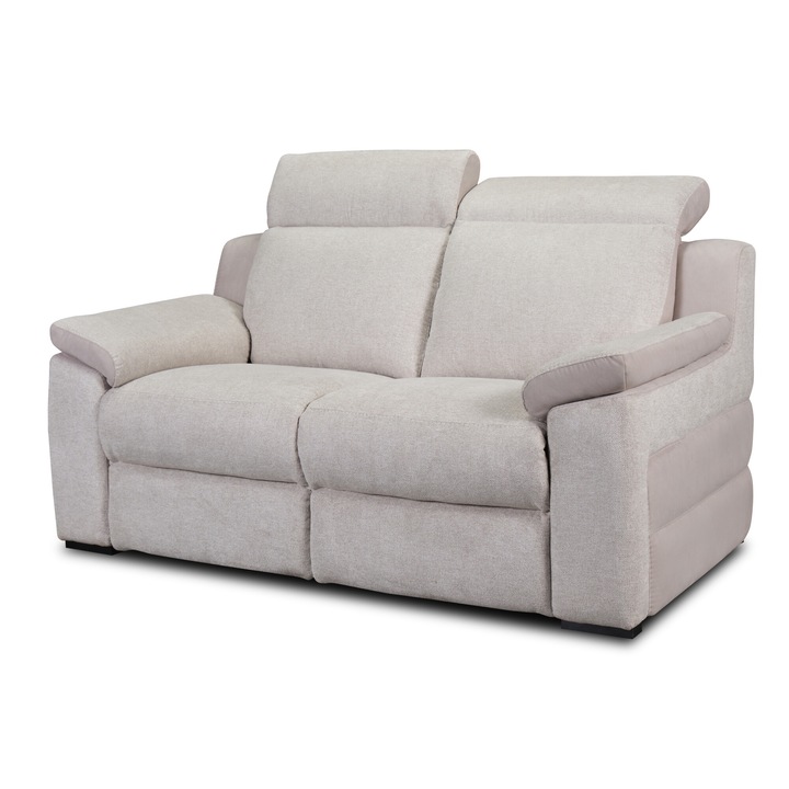 Canapea VENTADOR, 2-locuri, stofa bicolora italiana - C9B19, Gri, 176x100 cm