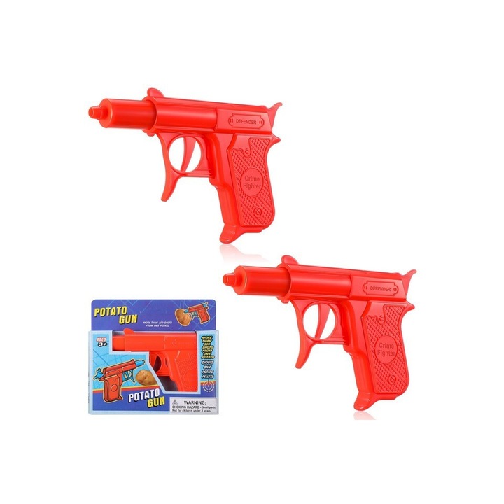 Set 2 mini pistoale cu apa pentru copii, rosu, Chalyna