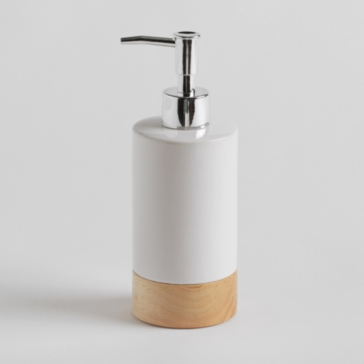 Дозатор за сапун WOODBASE, бял