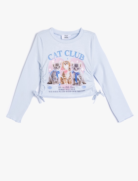 KOTON, Bluza de bumbac cu model grafic, Albastru