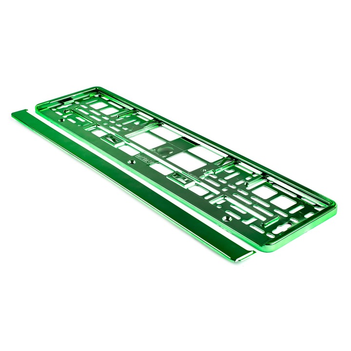 Zöld metál rendszámtartó, univerzális méret
