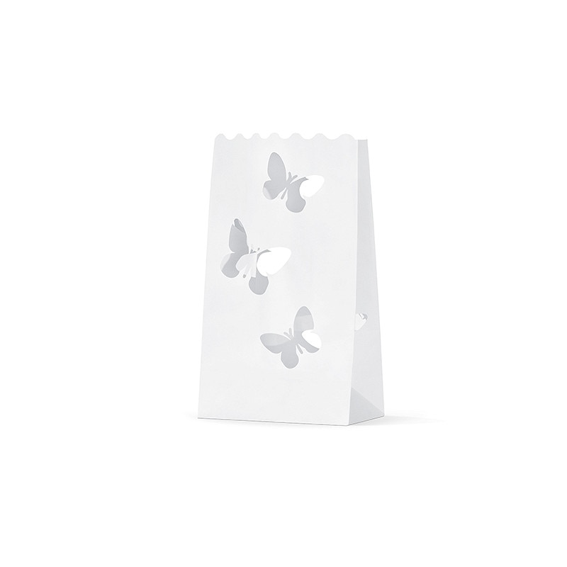 Lampioane decorative, fluturi, Alb, 10 buc