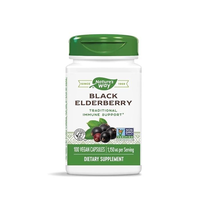 Suplimentar Alimentar, Natures Way, Soc negru (fructe si flori), 100 capsule