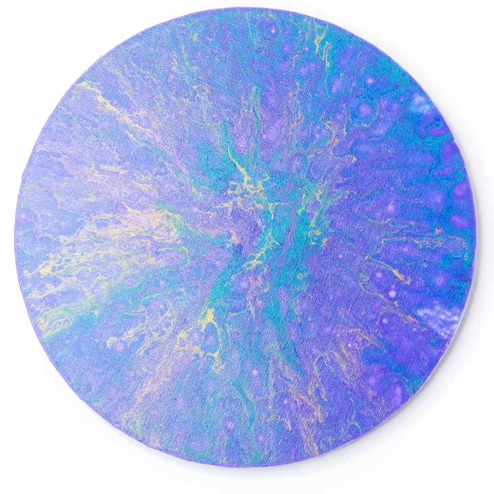 Tablou 3D Pictat Manual pe toate laturile, Unicat: Ghidul Tau Interior, denumire engleza: Your Inner Guide, Tablou pictat pe canvas rotund de 30 cm - Brand Academia Viata Constienta®