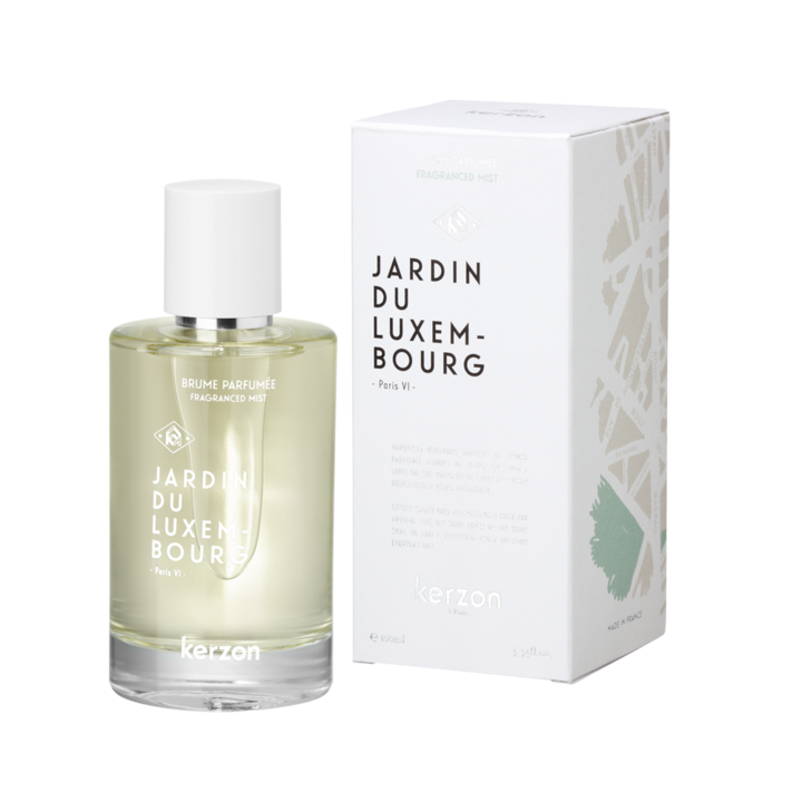 Parfum de camera Kerzon Paris, Jardin du Luxembourg, parfum de liliac si miere, ideal pentru rufe/textile/draperii, formula sigura, recipient din sticla, fabricat in Franta, 100 ml