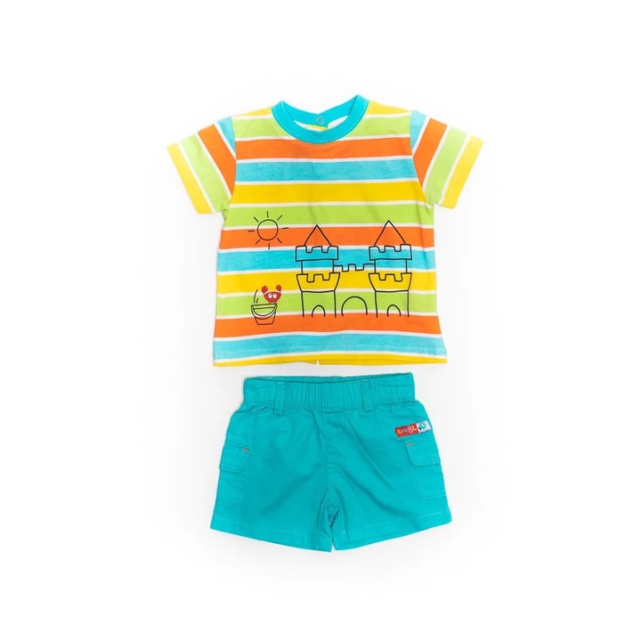 Compleu bebelusi, Bimbalina, 2 piese, 23045, Albastru, 68 cm