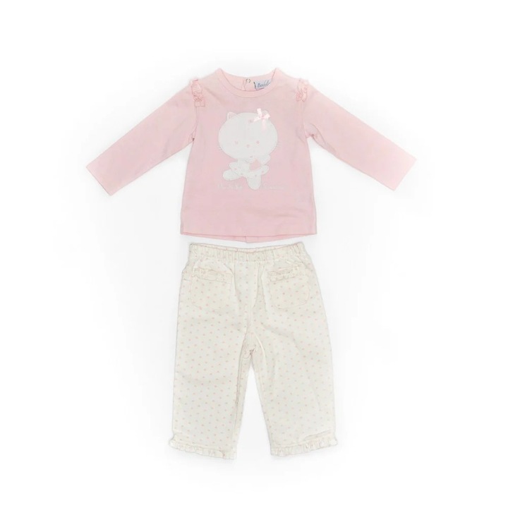 Compleu fetite, Bimbalina, 2 piese, 23915, roz, 71 cm