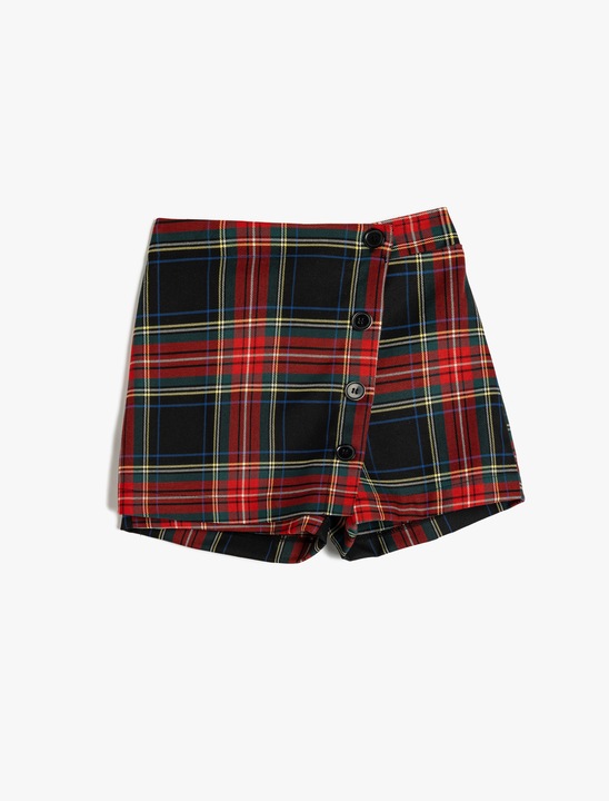 KOTON, Fusta-pantalon cu model tartan, Rosu
