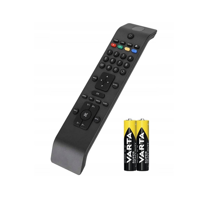 Дистанционно управление Vestel, RC3902, Hitachi, Telefunken, Teletech, Luxor, Finlux, Watson, Westwood, TV evoremote, черно, включени батерии