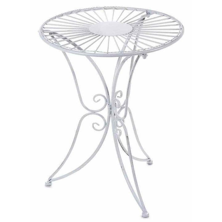 Masa fier alb patinat 44x54 cm