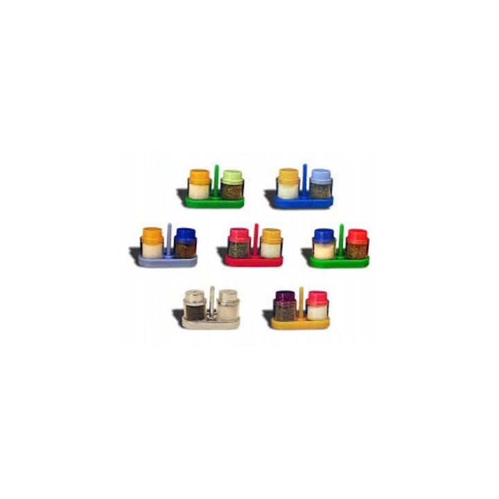 Set recipiente condimente JUSTYS, plastic, multicolor