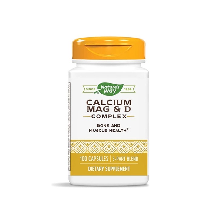 Хранителна добавка, Natures Way, калций с магнезий и витамин D, 100 капсули