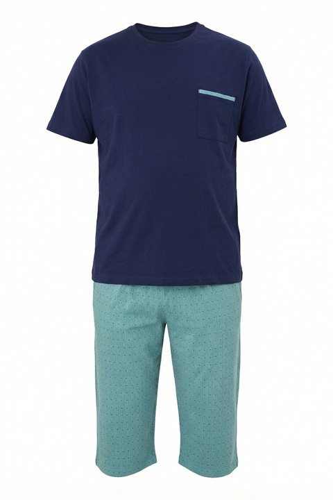 Pijama de barbati, bumbac, 7013, Aydogan, albastru, Albastru