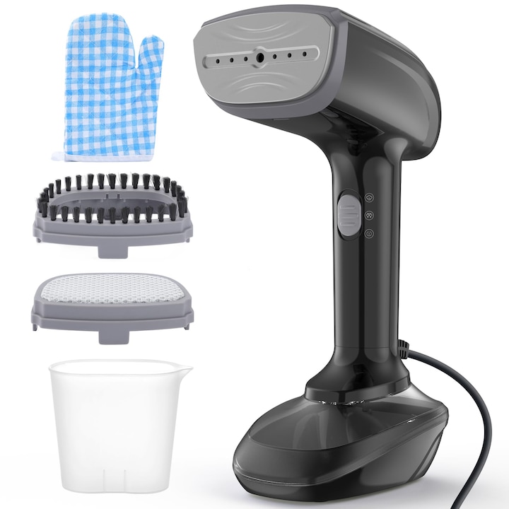 Aparat de calcat cu aburi LYCENXI®, 1200W, rezervor detasabil 300ml, culoare neagra