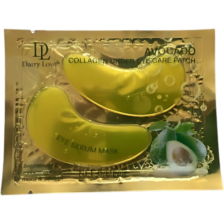 Plasturi/Masca/Ser hidratant pentru ochi cu Collagen si Ulei de Avocado, previne, reduce liniile fine si ridurile, revitalizeaza, calmeaza, anticearcane, reduce pungile de sub ochi, iluminator, 6 gr