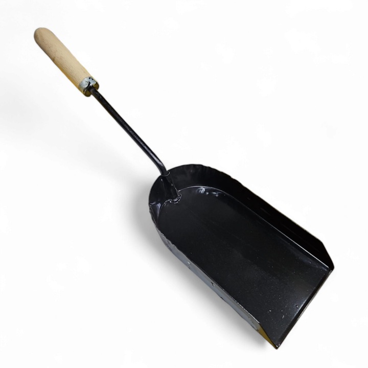 Faras pentru jar, cenusa, din otel, negru, vopsit, cu maner din lemn, 46 cm