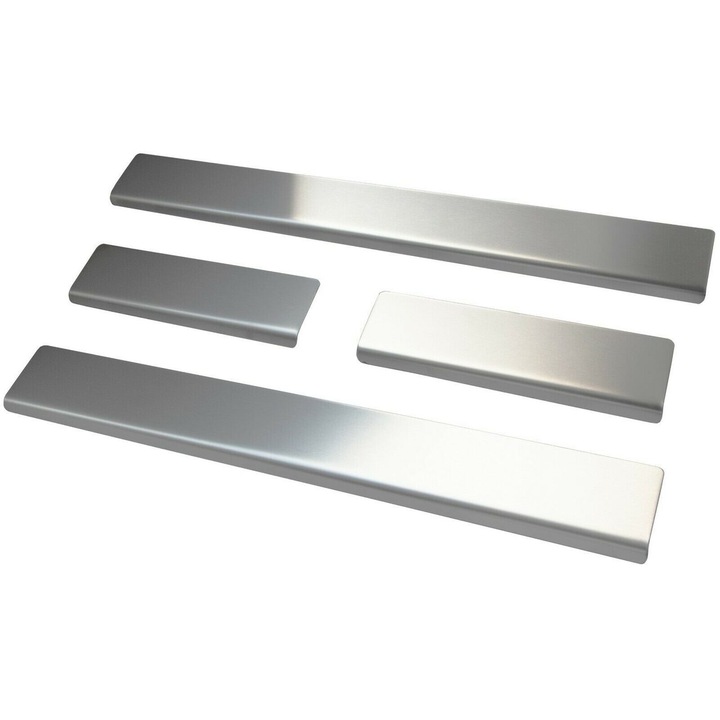 Set 4 bucăți protecții cromate din oțel pentru praguri Ro Group, argintiu, 54x6x1cm