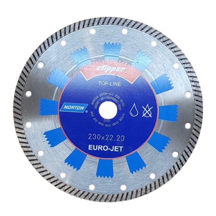 Disc Diamantat continuu, 230x22.2mm, pentru tаiere uscatа/umedа, NORTON Clipper